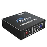 KELIIYO Hdmi Splitter HDCP V1.4 1x2 Powered Hdmi Splitter Dual Monitors 1 In 2 Out Support Full HD 1080P 3D Resolution for Xbox PS4 PS3 Fire Stick Roku Blu-Ray Player (1 Input 2 Outputs)