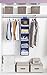 STORAGE MANIAC 5-Shelf Hanging Closet Organizer with Loop Closure, Polyester Canvas Cloth Hanging Shelf
