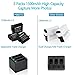 MIBOTE Rechargeable Battery 3 Pack x 1500mAh and Triple Charger for GoPro Hero 5 Black, Hero 6 Black, Hero 7 Black, Hero (2018) (Fully Compatible with Original Camera)