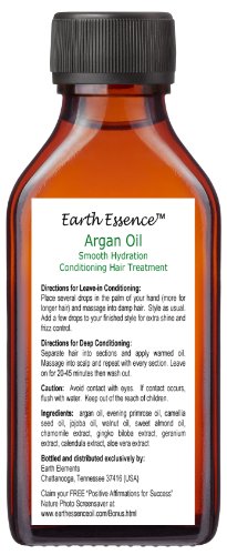 Organic Argan Oil Hair Treatment 3.4 Fl Oz - All Natural Formula - Fragrance Free - Silicone Free - Conditions, Strengthens and Smoothes Hair - Eliminates Frizz - Soothes Dry, Itchy Scalp - Thumbnail 7