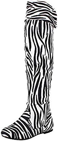 Women's Faux Suede Thigh High Lace Up Boots in Zebra, Leopard, Black, Gray, Brown