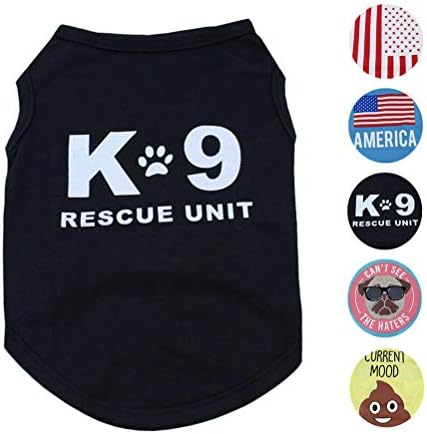 Alroman Dogs K9 Shirts Black Vest Canine Clothing for Dogs Cats Tee S Dog Vacation Shirt Male Dog Clothing Puppy Summer Clothes Boy Polyester Shirt Dog Cat Pet Small Clothes Vest T-Shirt Apparel