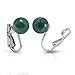 Bling Jewelry 925 Sterling Silver Gemstone Bead Clip On Earrings