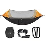 ETROL 2018 UPGRADED 2 Person Camping Hammock with Mosquito Net, Pop-Up Light Portable Double Parachute Hammocks, Swing Sleeping Hammock Bed with Net Tent for Outdoor, Hiking, Backpacking, Traveling
