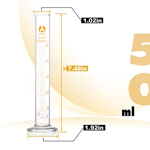 Young4us Glass Cylinders, Pack of 8 Cylindrical Glass Measuring & Glass Droppers Set, 4 Graduated Cylinders in 4 Sizes with Scales, 100ml, 50ml, 25ml, 10ml, 4 Glass Droppers Without Scales (3ml) - Thumbnail 2