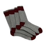 2 Pairs Men's Outdoor Hunting Boot Socks, Gray/Red, Shoe Size 6-12
