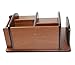 PAG Office Supplies Wood Desk Organizer Pen Mail Holder Accessories Storage Caddy with 3 Drawers, 10 Compartments, Brown