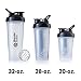 BlenderBottle Classic Shaker Bottle Perfect for Protein Shakes and Pre Workout, 28-Ounce, Clear/Black