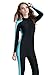 One - piece Rash Guard Sun Protective Swimsuit for Women Blue, Long Leg Cover - Blue, XL for Height 69 inch - 70 inch