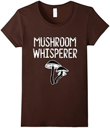 Women's Mushroom Whisperer Shirt Fungi Hunter Morel Mycologist Grow Small Brown