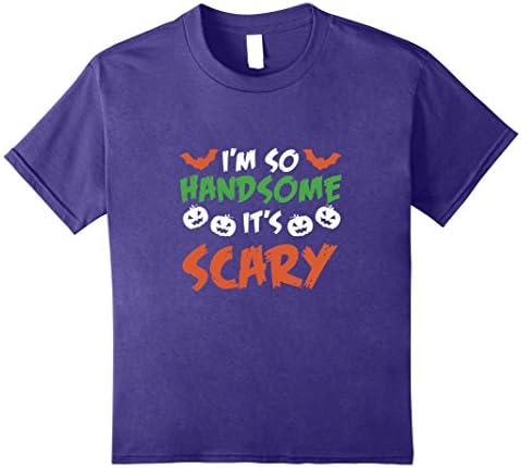 Kids So Handsome It's Scary Halloween School Kids Costume Shirt 10 Purple