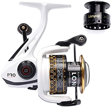 LONPAR Spinning Fishing Reel 7+1/8+1/9+1BB Lightweight Powerful Drag Two Spools Included Selectable Anti-Reverse Right/Left Handle Fishing Reel for Saltwater or Freshwater