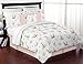 Sweet Jojo Designs Blush Pink, Mint Green and White Boho Watercolor Woodland Deer Floral Girl Full/Queen Kid Teen Bedding Comforter Set - 3 Pieces