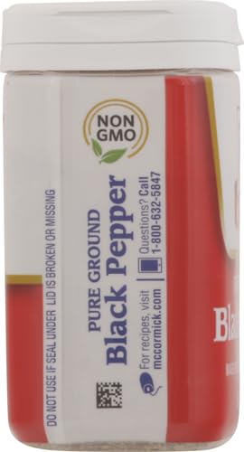 MCCORMICK PURE GROUND BLACK PEPPER, 3 OZ