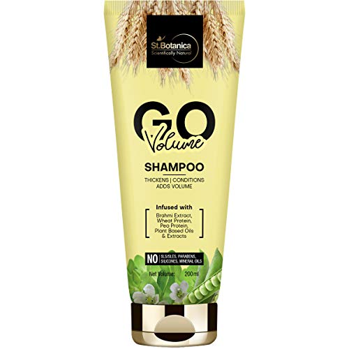 StBotanica Go Volume Hair Shampoo – With Brahmi Extract, Wheat Protein, Pea Protein, No Sls/ Sulphate, Paraben, Silicones, Colors, 200 ml