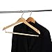 Amber Home Contoured Wooden Hangers Sturdy Wood Suit Coat Clothes Hangers Clothing Hangers with Locking Bar Chrome Hook Pack of 5 (Natural)