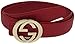 Fashion-Sir88:Fashion leather G belt buckleStyle unisex Business Casual Belt (Red With Gold Buckle, 120)