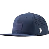 Branded Bills Old Glory Stealth PVC Navy Flat Performance Hat for Men | Golf Running
