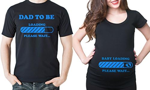 Baby loading couple maternity t-shirts dad to be t-shirt Men XXL - Women Large