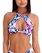 iHeartRaves Geo Galaxy Keyhole Cutout Backless Halter Rave Crop Top (One Size)
