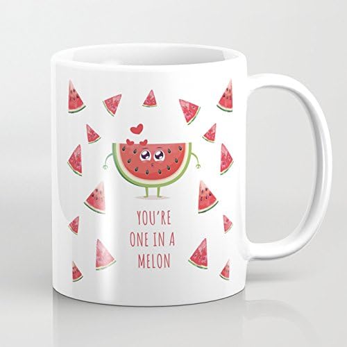 LVYZIHO Mug - You'Re One In A Melon Ceramic Coffee Mug White - Funny Wine Mug - 11OZ Coffee Mug - Perfect for Wedding, Mothers Day, Fathers Day or Friends
