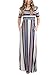 Bdcoco Women's Short Sleeve Color Block Striped Loose Casual High Waist Shirt Maxi Dress Blue