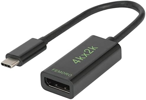 USBC to DisplayPort Adapter (Thunderbolt 3 Compatible) 4K@60Hz, FEMORO USB Type C to DP Converter Cable for MacBook Pro 2017/2016,Samsung Galaxy S8 /Plus,Dell ,HP ,ChromeBook Pixel