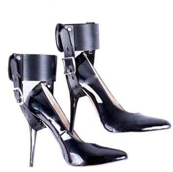 High Heel Fesseln Schwarz und Rot Farbe Schwarz