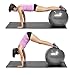 PROMIC Exercise Ball (55 cm) with Foot Pump, Professional Grade Anti Burst & Slip Resistant Stability Balance Yoga Ball for Yoga, Workout, Cardio Drumming, Classroom, Work Ball Chair (Black)