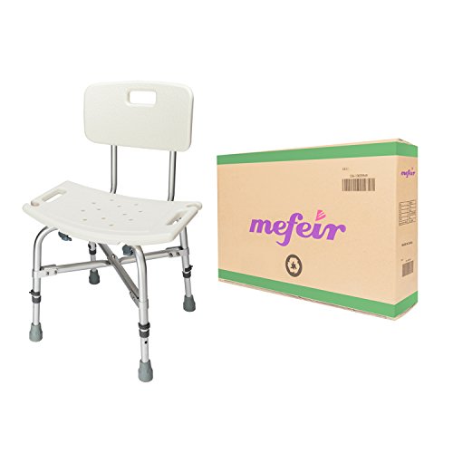 Mefeir Medical Shower Chair Bath Stool Transfer Bench Seat,Upgrade Framework SPA Bathtub Chair, Heavy Duty 450LBS No-slip Adjustable 6 Height (with Back) - Thumbnail 6