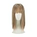 REECHO Clip in Bangs with Scalp Synthetic Straight Hair Extensions Hair Closure Piece Hairpieces 3 Clips in for Women - 27/613