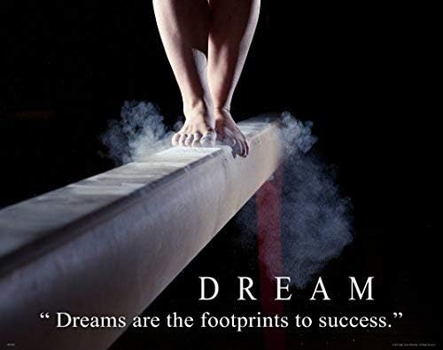 Gymnastics Motivational Poster Art Print Balance Beam Mat Lessons School Dance 11x14