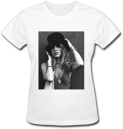 Stevie Nicks Top Hat Womens White Slim Fit Printed T Shirts M