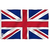 Anley [Fly Breeze 3x5 Foot United Kingdom UK Flag - Vivid Color and UV Fade Resistant - Canvas Header and Double Stitched - British National Flags Polyester with Brass Grommets 3 X 5 Ft