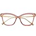 WearMe Pro - New Elegant Oversized Clear Cat Glasses (Pink Frame, 52)