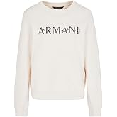 A|X ARMANI EXCHANGE Women's French Terry Armani Studded Logo Pullover Sweatshirt