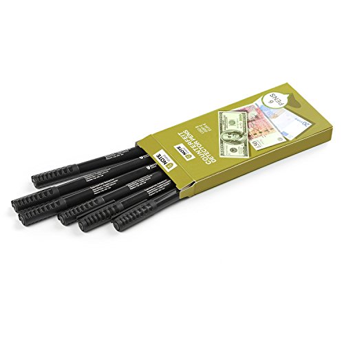 NoteShield Counterfeit Bill Detector Pen Pack of 6 Fake Money Marker