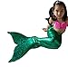 3Pcs Set Kids Girls Mermaid Tail Swimming Bikini Set Swimwear Mono Fin Swim Set (130(9~10 Years),Pink Top+Panties+Green Mermaid Tail+Monofin)