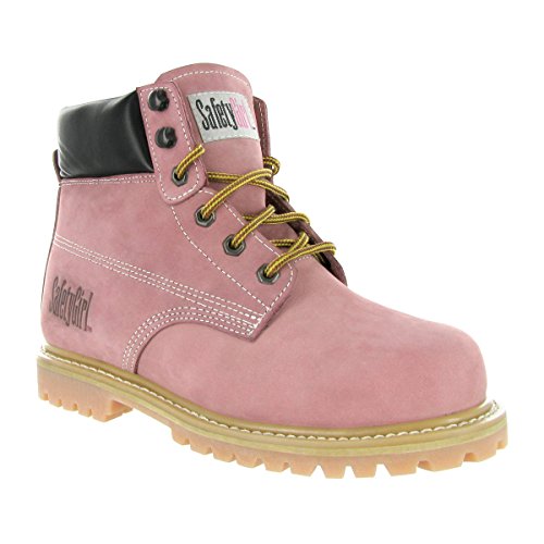 SafetyGirl GS002 Nubuck Leather Steel Toe Water resistant Womens Work Boot, 6