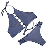 Gopen Brazilian Bikini Womens Halter Beachwear Swimsuit Triangle Push Up Padded Bathing Suits