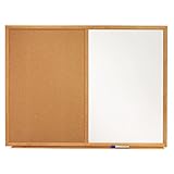 Quartet Dry Erase Board & Cork Board Combination, 3 x 2', Oak Finish Frame (S553)