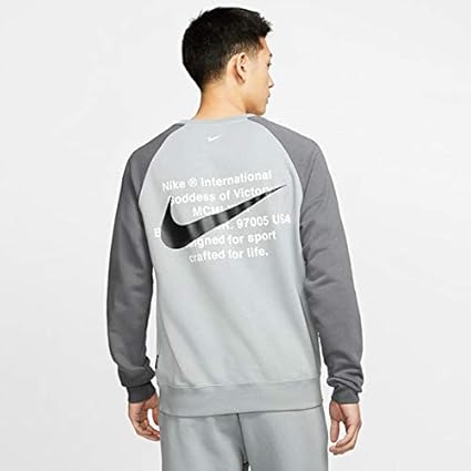 Amazon Nike ナイキ トレーナー スウッシュ フレンチテリー クルー スウェット Swoosh French Terry Crew Sweat Mサイズ グレー 国内正規品 Cj4872 トレーナー パーカー 通販
