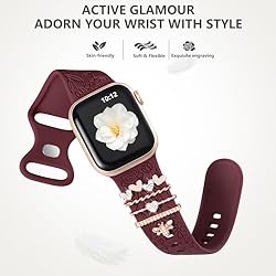 DaQin Flower Engraved Band Compatible with Apple