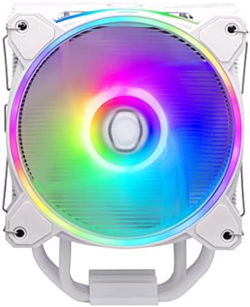 Cooler Master Hyper 212 Halo CPU Air Cooler - Pure White Aluminium Finish, 4 Continuous Direct Contact Heat Pipes with Fins, MF120 Halo2 ARGB Fan, ARGB Auto Detect, LGA1700 & AM5 Brackets - White