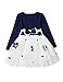 NNJXD Baby Girl Long Sleeve Cotton Kids Casual School Dress for Children Size 18-24 Months Blue