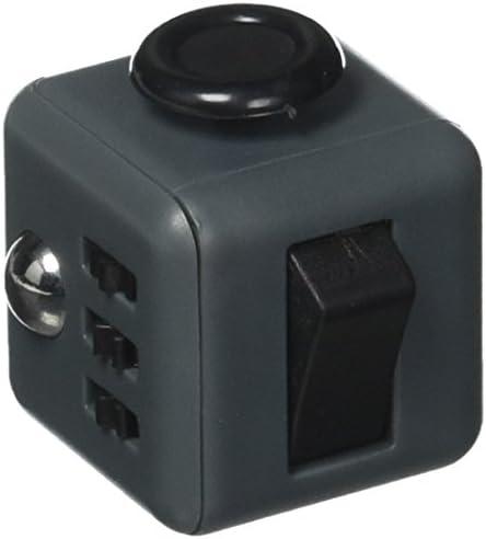 Muggle Shop Fidget Toy Cube Relieves Stress and Anxiety for Children and Adults, Gray/Red