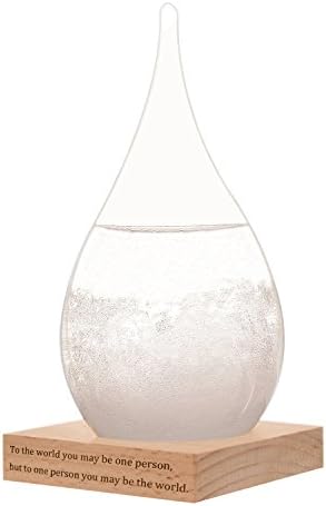 Chekue Storm Glass, Crystal Desktop Drops Craft Weather Predictor Forecaster, Perfect for Home Office Decoration and Birtherday Valentine‘s Day Gift, Large, 3.2 x 6.7 Inch