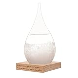 Storm Glass, Crystal Desktop Drops Craft Weather Predictor Forecaster by Chekue, Perfect for Home Office Decoration and Birtherday Valentine‘s Day Gift, Large, 3.2 x 6.7 Inch