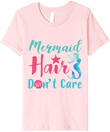 Kids Mermaid Hair Don't Care Posh T Shirt for Women and Girls 8 Pink
