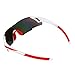 WOLFBIKE UV400 Cycling Glasses Mountain Bike MTB Sunglasses Eyewear - ONE Lens (New red White)